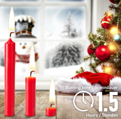 Tree Candles - Pack of 20 - 9.5 cm - Red